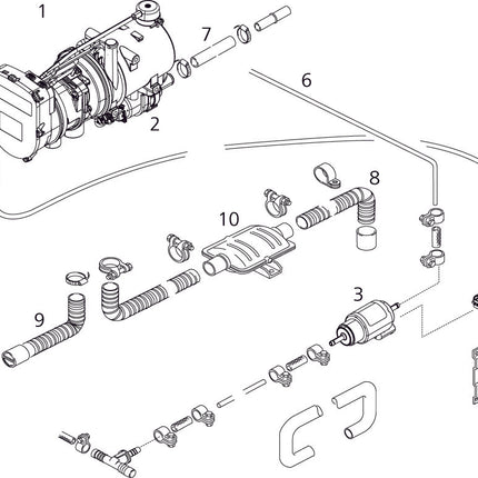 Webasto Thermo Pro 90 Diesel Bootsheizung: 24V, 9.1kW, Höhenanpassung, Marine Set