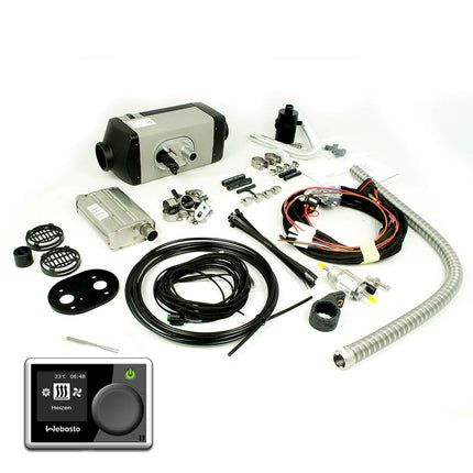 Webasto Air Top 2000 STC Benzin Standheizung 12V/2kW: Komplett-Einbausatz für Wohnmobile mit Vorwahluhr.