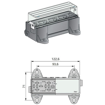 MTA Relaisdose für 4 Minirelais