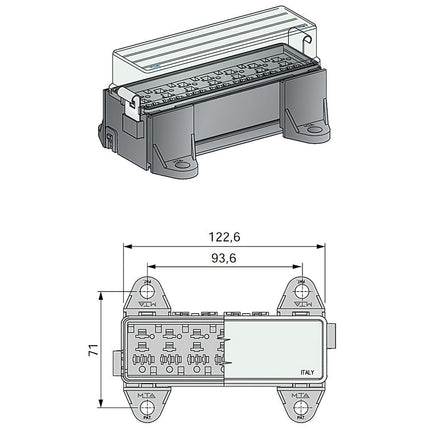 MTA Relaisdose für 7 Microrelais
