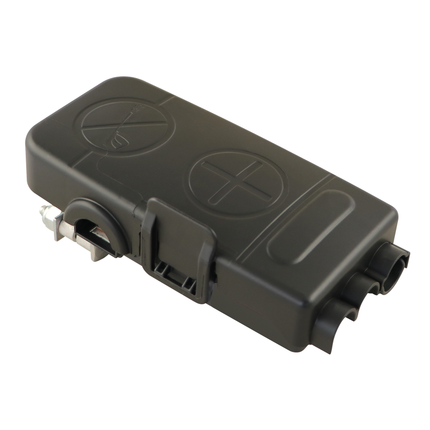 Batterieklemme mit Sicherungsplätzen, schwarz MEGA 0300839 - Hischier Auto AG