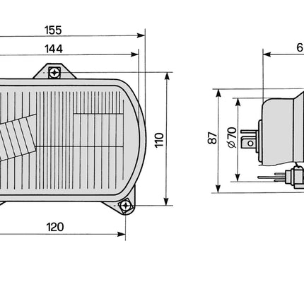 COBO - Einbauscheinwerfer H4 links und rechts, mit Standlicht - 1 - Stück