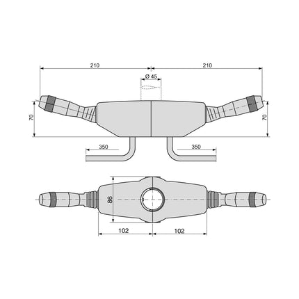 Cobo Lenkstockschalter, links/rechts, Ø 45 mm - 1 - Stück Cobo