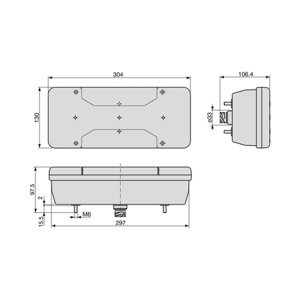 COBO - Schlussleuchte links, AMP - 1008740 - 1 - Stück Cobo
