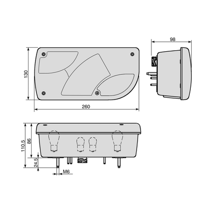 COBO - LED-Hybrid Schlussleuchte links 24 V - 1008793 - 1 - Stück Cobo