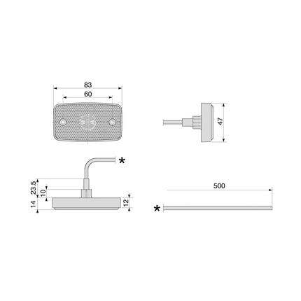 COBO - LED-Seitenmarkierleuchte 24 V gelb - 1012085 - 1 - Stück Cobo