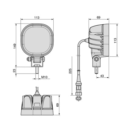 COBO - LED Arbeitsscheinwerfer 12/24 V - 1 - Stück Cobo