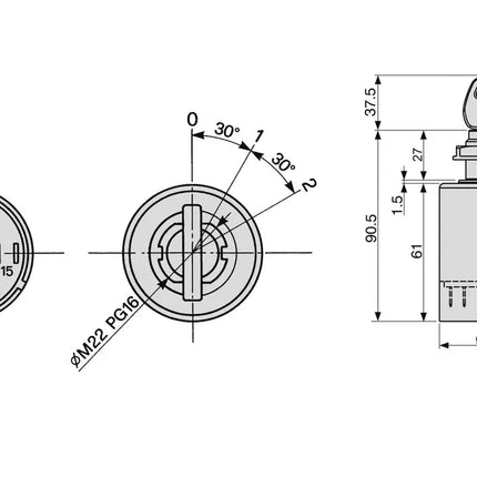 COBO – Zündschalter, 0 - 1 – 2 - 1021072 - 1 - Stück Cobo