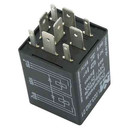 Doppelrelais 24 V 2x 10 A, mit Löschdiode , Wechsler