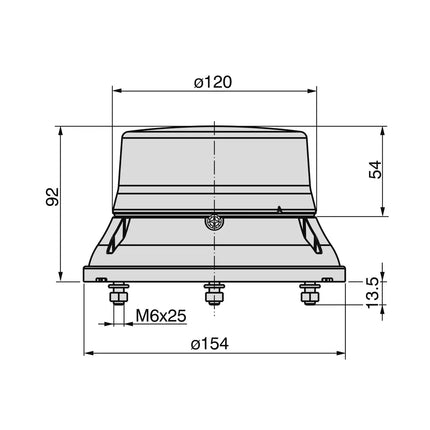 COBO - LED-Rundumleuchte gelb 12/24 V Ø 154 mm - 1031320 - 1 - Stück Cobo