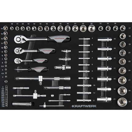 Steckschlüßel-Einlage 1/4“+3/8“+1/2“ 86-tlg. 105.102.011 - Hischier Auto AG