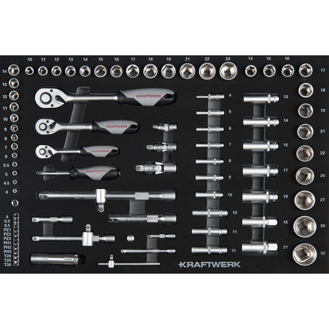 Steckschlüßel-Einlage 1/4“+3/8“+1/2“ 86-tlg. 105.102.011 - Hischier Auto AG