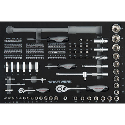 Steckschlüssel-Einlage  1/4 1/2 164-tlg. 105.102.017 - Hischier Auto AG