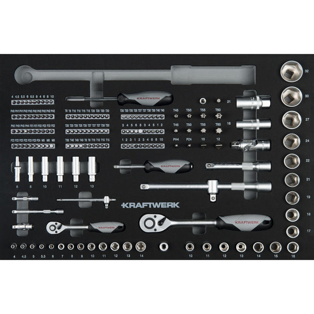 Steckschlüssel-Einlage  1/4 1/2 164-tlg. 105.102.017 - Hischier Auto AG