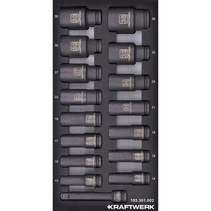 1/2'' Schlag Steckschlüsseleinsatz lang 16-tlg. 20x40 Inlay 105.301.002 - Hischier Auto AG