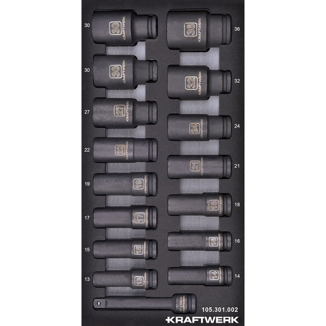 1/2'' Schlag Steckschlüsseleinsatz lang 16-tlg. 20x40 Inlay 105.301.002 - Hischier Auto AG