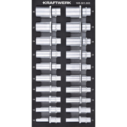 1/2'' Steckschlüsseleinsatz sechskant 20-tlg. 20x40 Einlage 105.301.003 - Hischier Auto AG
