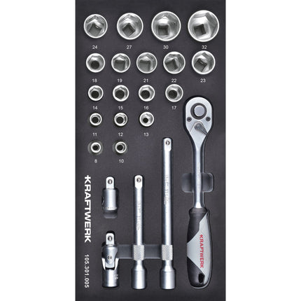 1/2'' Umschaltknarrensatz 23-tlg. 20x40 Einlage 105.301.005 - Hischier Auto AG