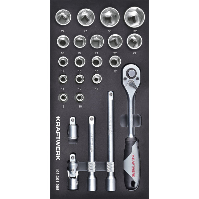 1/2'' Umschaltknarrensatz 23-tlg. 20x40 Einlage 105.301.005 - Hischier Auto AG