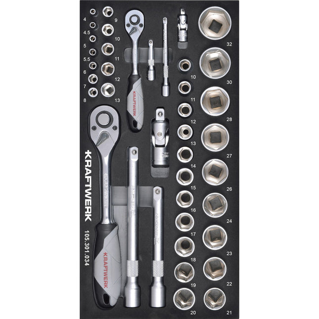 1/4 + 1/2 Umschaltknarrensatz 40-tlg. 20x40 Einlage 105.301.034 - Hischier Auto AG