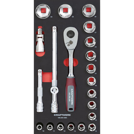 Steckschlüsselsatz 1/2 22-tlg. 20x40 Einlage 105.401.003 - Hischier Auto AG