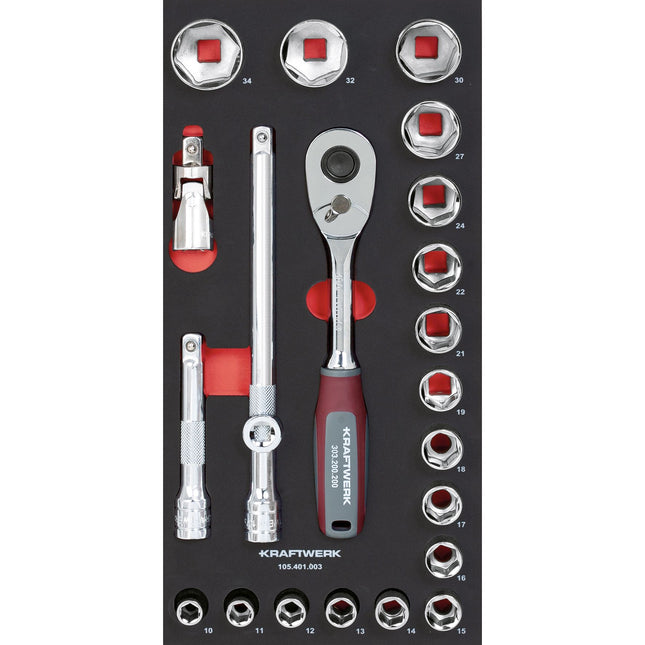 Steckschlüsselsatz 1/2 22-tlg. 20x40 Einlage 105.401.003 - Hischier Auto AG