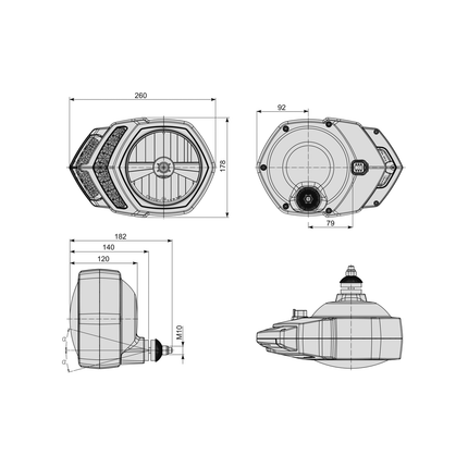 COBO - ORION 2.0 Aufbauscheinwerfer Hybrid - H4 / LED, rechts, 12 V