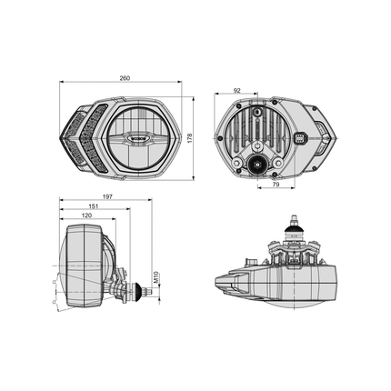 COBO – ORION 2.0, Aufbauscheinwerfer, LED links, 12/24 V
