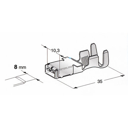 Flachsteckhülse F800, 16mm2 - 1107671 - 1 - Stück MTA