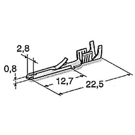 Flachsteckzunge blank mit Nase 2.8 mm