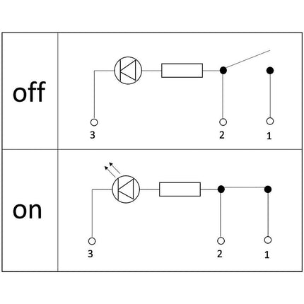 Schalter rund mit LED grün Ein-Aus 12/24V