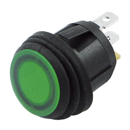 Schalter rund mit LED grün Ein-Aus 12/24V