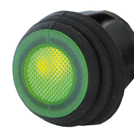 Schalter rund mit LED grün Ein-Aus 12/24V