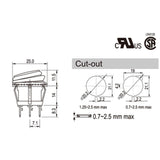 Schalter rund mit LED grün Ein-Aus 12/24V 111001RBWD
