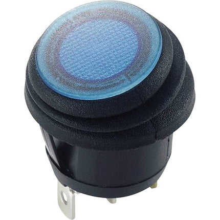 Schalter rund mit LED blau Ein-Aus 12 V