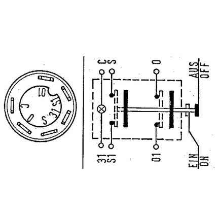 Pneutron Drückerschalter "Licht" gelb