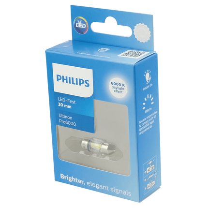 Philips LED-Soffittenglühl. 12 V 1 W 14 x 30 Festoon - 11860 - 1 - Stück Philips