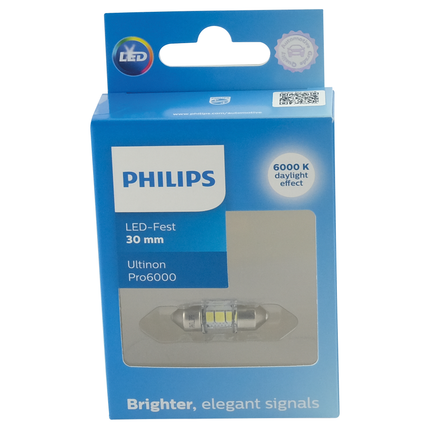 Philips LED-Soffittenglühl. 12 V 1 W 14 x 30 Festoon - 11860 - 1 - Stück Philips