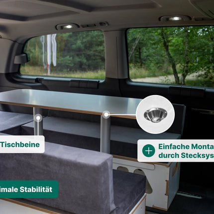 Moonbox Campingbox mit Tisch Van/Bus 115cm Weiß Moonbox