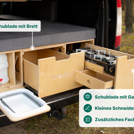 Moonbox Campingbox mit Tisch Van/Bus 124cm Modify UV-Lack Moonbox