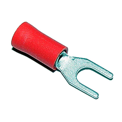 Gabel-Kabelschuhe isoliert M4 rot