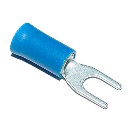 Gabel-Kabelschuhe isoliert M4 blau