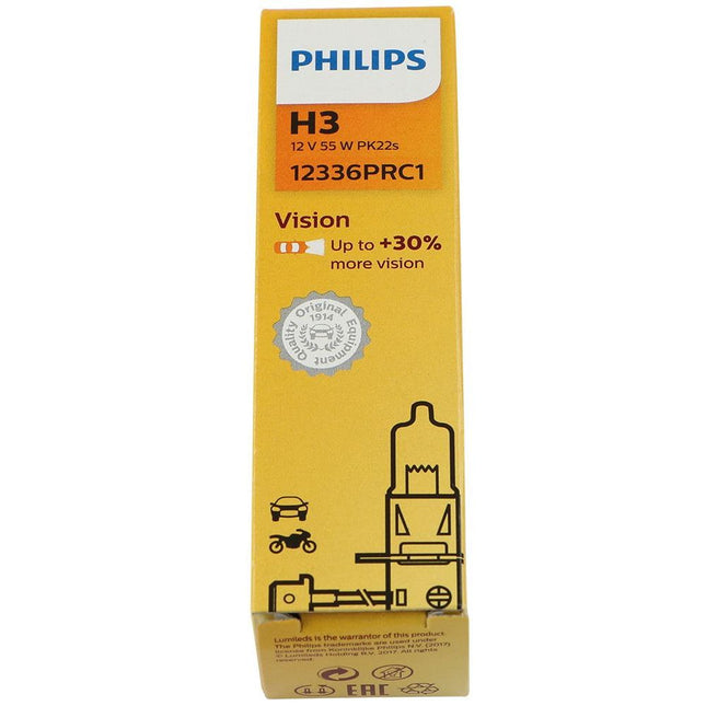 Philips Glühlampe H3 12V 55W Premium +30% - 12336PR - 1 - Stück Philips