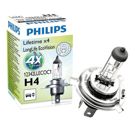 Philips Glühlampe H4 12V 60/55W LongerLife - 12342LL - 1 - Stück Philips