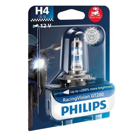 Philips Glühlampe H4 12 V 60 / 55 W Racing Vision GT200 Moto - 12342RGTBW - 1 - Stück Philips