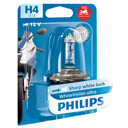 Philips Glühlampe H4 12 V 60 / 55 W White Vision ultra Moto - 12342WVUBW - 1 - Stück Philips