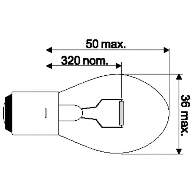 Jahn Glühlampe BA20s 12V 50W - 1245 - 1 - Stück Jahn