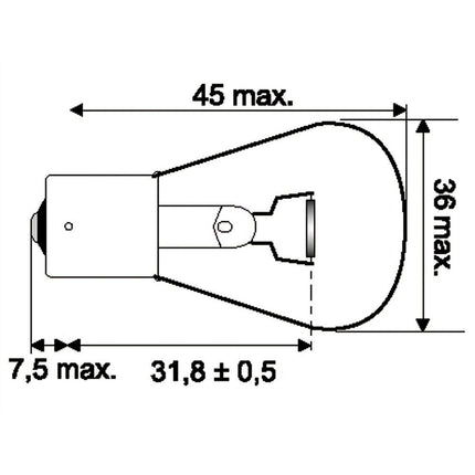 Jahn Glühlampe BA15s 12V 45W - 1 - Stück Jahn