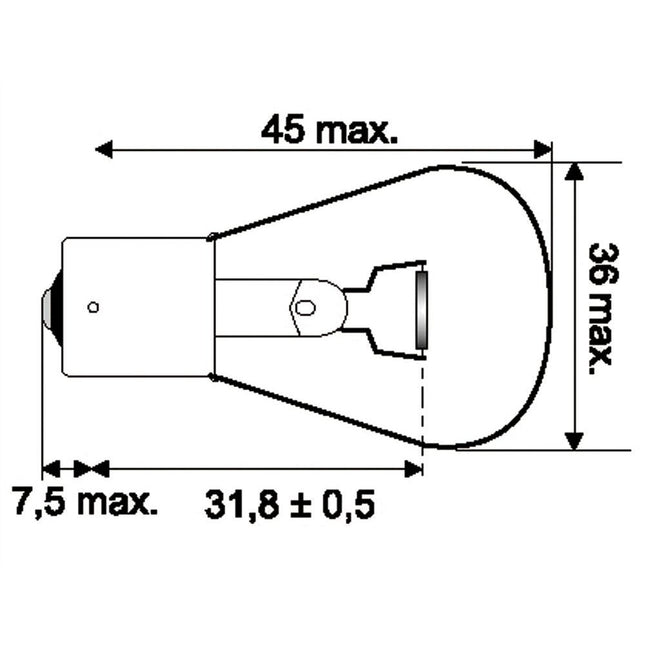 Jahn Glühlampe BA15s 12V 45W - 1248 - 1 - Stück Jahn