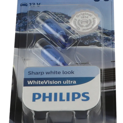 2 x Philips Glassockell. 12 V 5W WhiteVision - 1 - Stück Philips